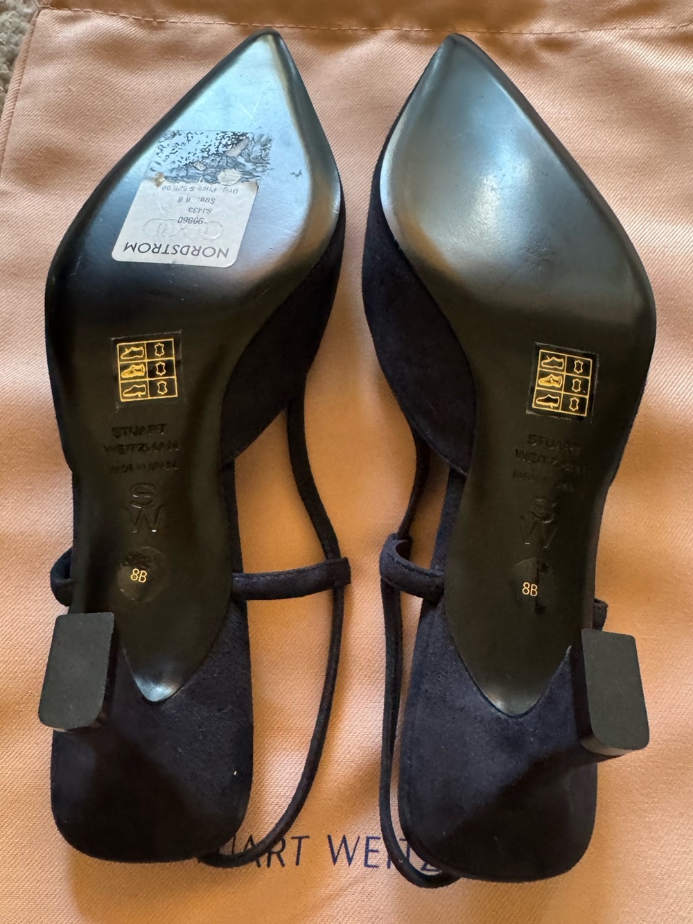 NEW Stuart Weitzmam Vinnie 50 Slingback Pump in Marine Blue - Picture 8 of 12